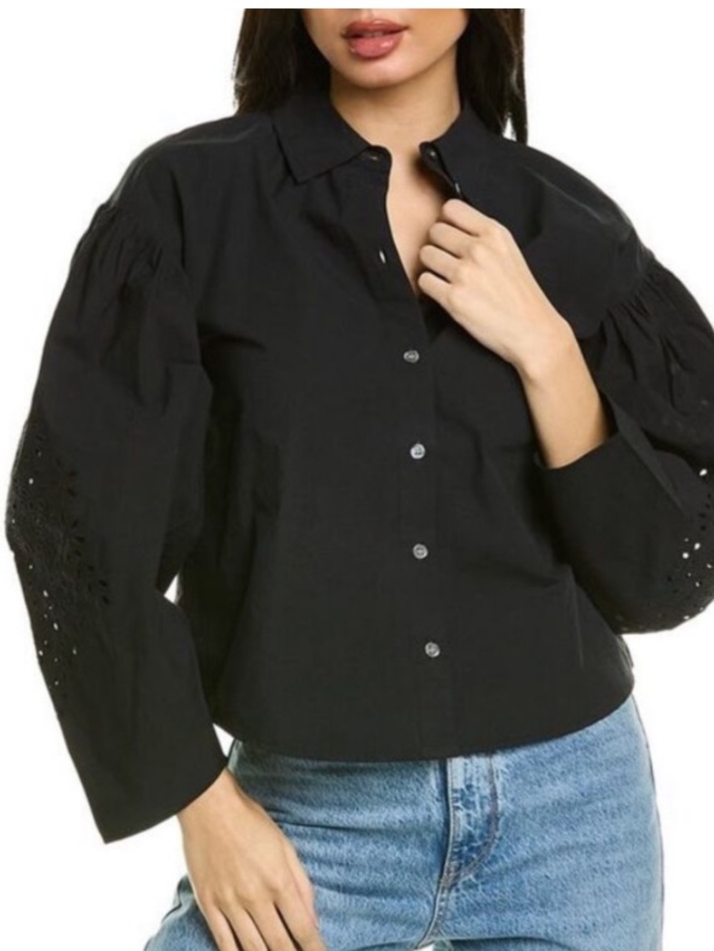 NWT Tanya Taylor Black Button-Front Piper Shirt 2